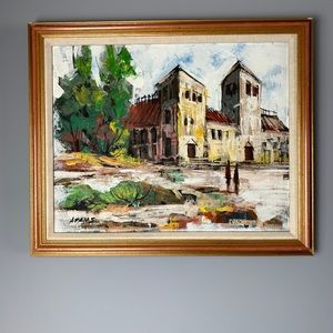 Vintage 1970s Country House Abstract Painting